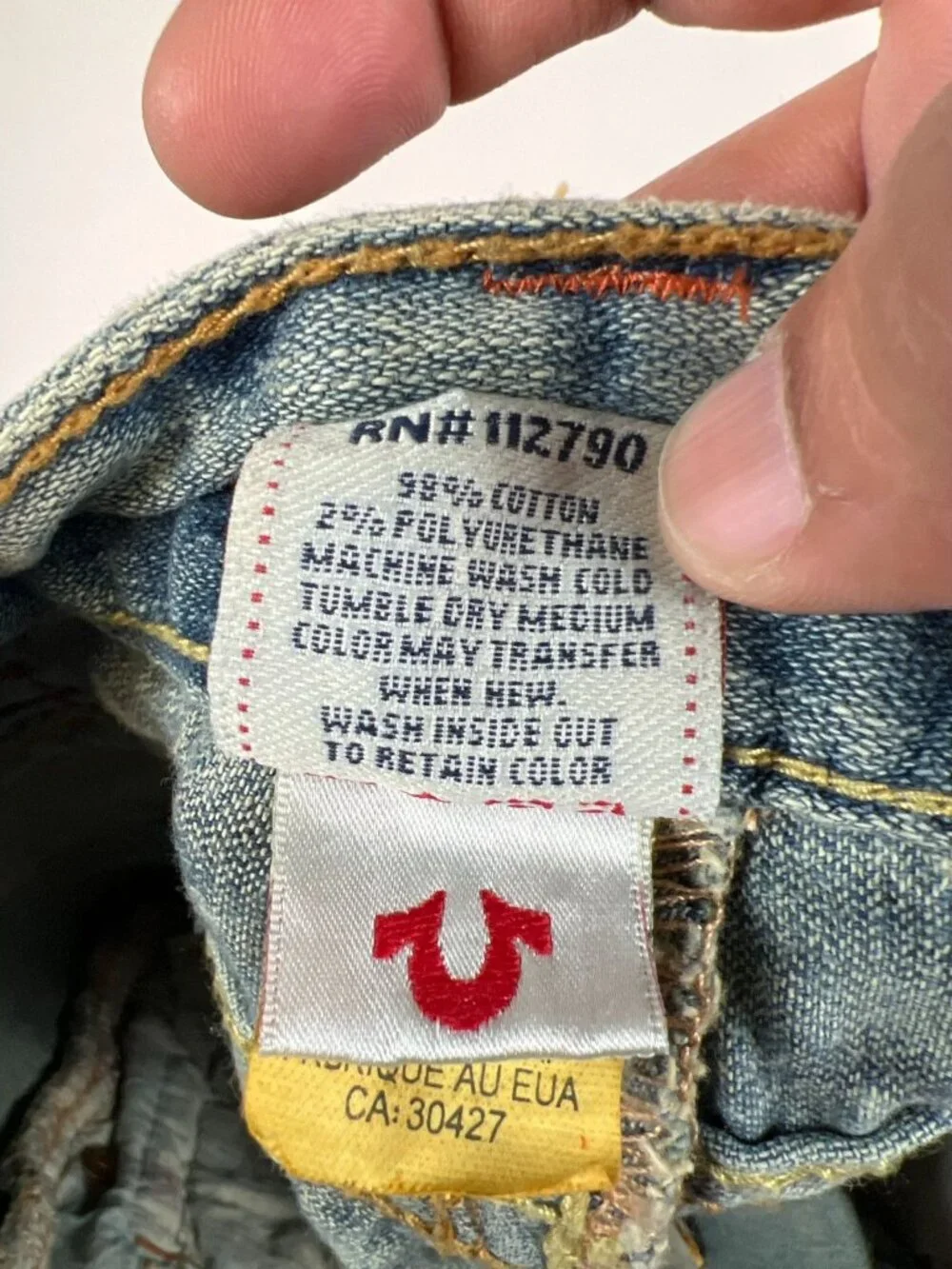 DEADSTOCK True Religion Joey Big T Jeans 28 Made in USA NWT Vintage Indigo Flare - Picture 12 of 12